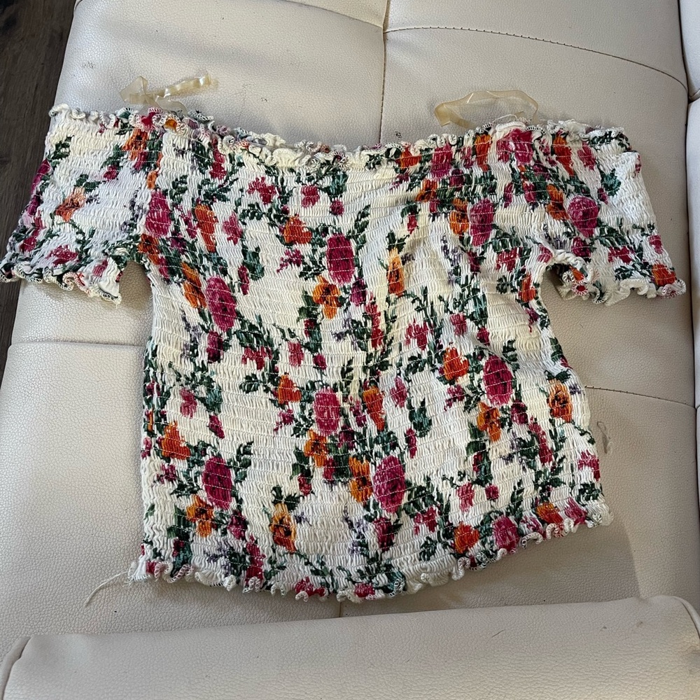 Off the shoulder flower top